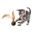 Set 12buc Jucari pisica minge catnip pene, 3cm