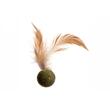 Set 12buc Jucari pisica minge catnip pene, 3cm