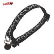 Zgarda pisici - zebra - Negru,1x20-35 cm PETRO