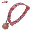 Zgarda pisici - flori - Roz,1x20-35 cm PETRO