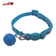 Zgarda pisici - flori - Albastra,1x20-35 cm PETRO