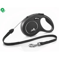 Flexi Retractabila Classic, Negru, S 8m/12kg, Cordelina