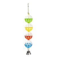 Jucarie pasari Lant Mingi plastic cu clopotel, 19x4cm