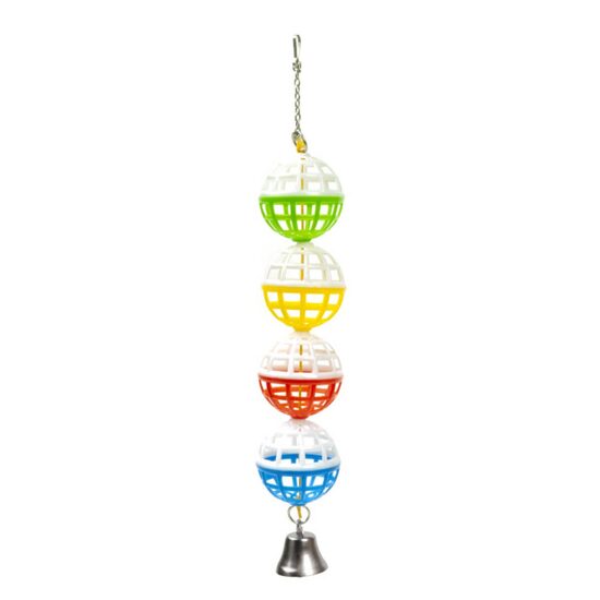 Jucarie pasari Lant Mingi plastic cu clopotel, 19x4cm