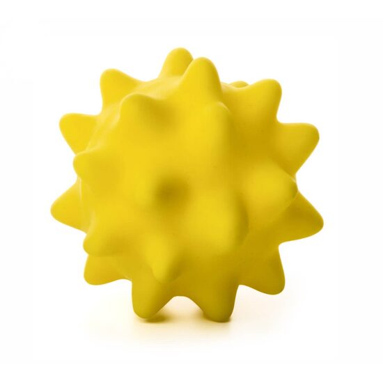 Jucarie vinyl Minge cu tepi 9 cm GALBENA