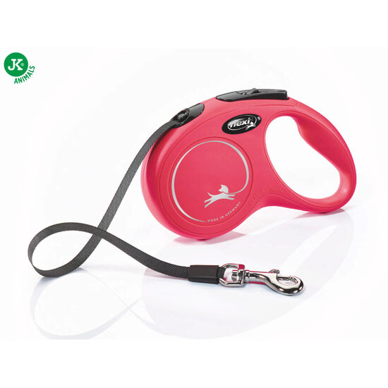 FLEXI Retractabila Compact ROSU, S 5m/15kg, Banda