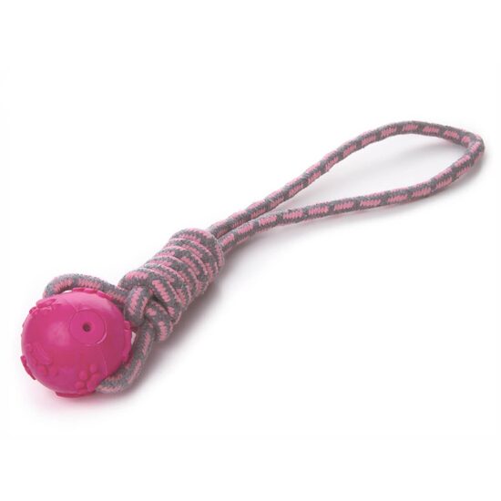 Jucarie TPR Minge squeaky cu sfoara ROZ 42 cm