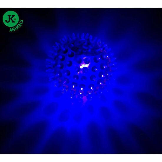 Jucarie TPR LED minge ALBASTRA cu tepi 5,5 cm