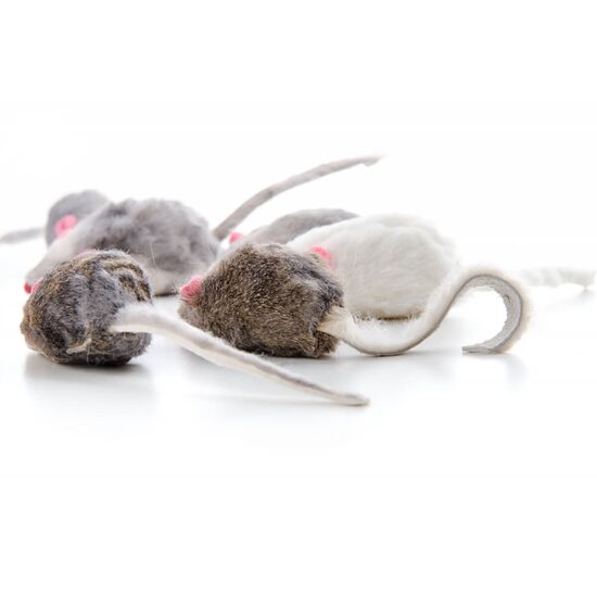 Jucarie pt pisici-Soricel 4,5 cm (blana de iepure)12buc/set