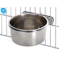 Castron inox pentru pasari, cu fixare 7.5 cm