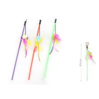 Jucarie pentru pisici minge plus, codita pene 45cm