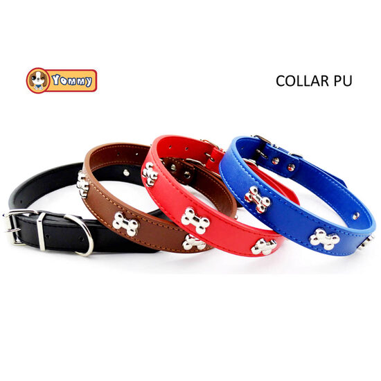 Zgarda caini piele ecologica HUESO Os 2.5x56 cm