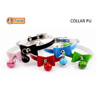 Zgarda pisica piele ecologica, fundita, clopotel 1x30 cm