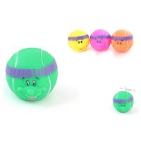 Jucarie pentru caini minge tenis zambet din vinyl 7cm 