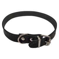 Zgarda caini mici piele naturala simpla nr.2 Neagra PETRO