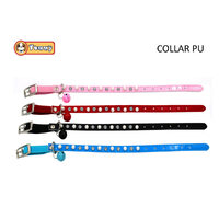 Zgarda pisica, piele ecologica perle diamante 1x30 cm