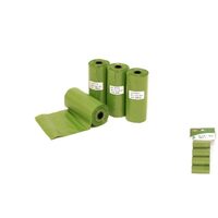 Saci biodegradabili parfumati verzi, caini, 4x15 buc