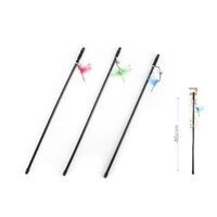 Jucarie pentru pisica, undita plastic libelula, 46cm