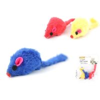 Jucarii pentru pisica, soricei colorati plus, 5cm, 3buc