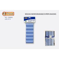 Saci biodegradabili parfumati albastri 6x15 buc