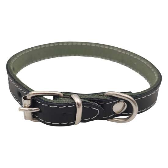 Zgarda caini mici piele naturala simpla nr.1 Neagra PETRO