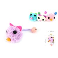 Jucarie pentru pisica minge blanita cu clopotel, 13x5cm