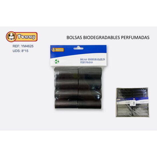 Saci biodegradabili parfumati negri 8x15 buc