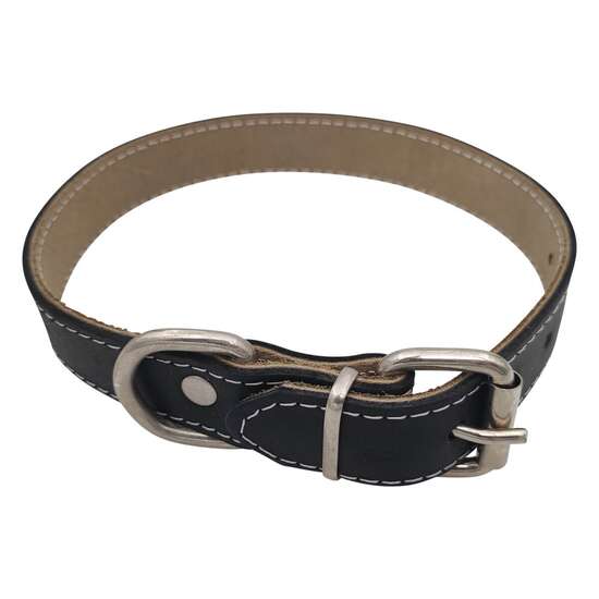 Zgarda caini medii piele naturala simpla nr.3 Neagra PETRO