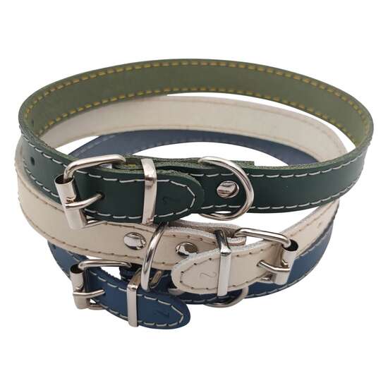 Zgarda caini mici piele naturala simpla nr.2 Color PETRO