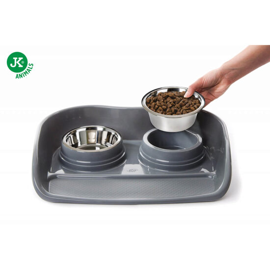 Set castroane inox+tava plastic 400ml/46x35x9 cm