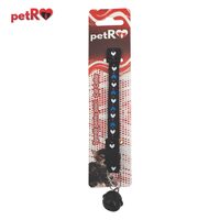 Zgarda pisici - inimioare - Negru,1x20-35 cm PETRO