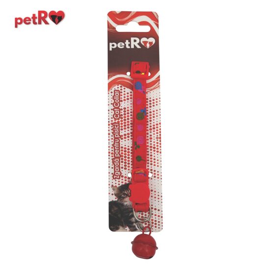 Zgarda pisici - flori - Rosie,1x20-35 cm PETRO