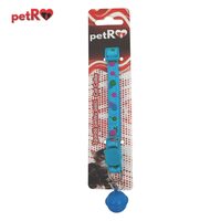 Zgarda pisici - flori - Albastra,1x20-35 cm PETRO