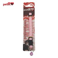 Zgarda pisici - zebra - Roz,1x20-35 cm PETRO