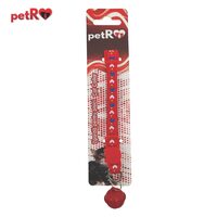 Zgarda pisici - inimioare - Rosie,1x20-35 cm PETRO