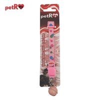 Zgarda pisici - flori - Roz,1x20-35 cm PETRO