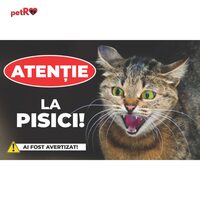 Placuta avertizare 15x25cmx3mm ''PISICA REA'' PA-16