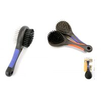Perie dubla din plastic,pini metalici si nailon, 18x6.5 cm
