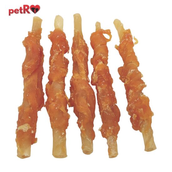 Bete piele vita cu pui rasucit pentru caini 160 g PETRO