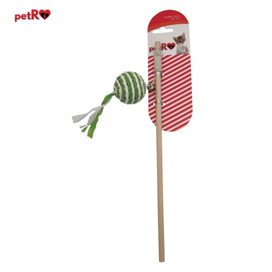 Jucarie pisica undita lemn cu minge 30 cm PETRO