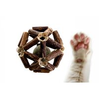 Jucarie pisica minge catnip in cusca de lemn, 6.5 cm