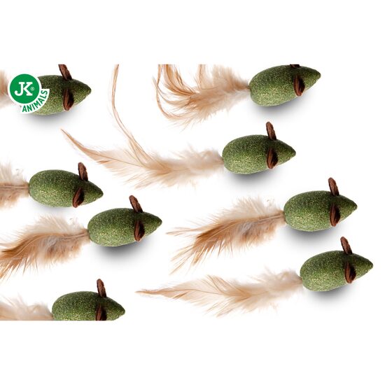 Jucarie pisica soricel iarba pisicii catnip si pene, 4.3cm(12 buc)