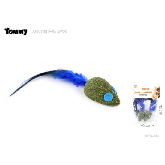 Soareci cu Catnip si pene pentru pisici, 2buc 15x3cm