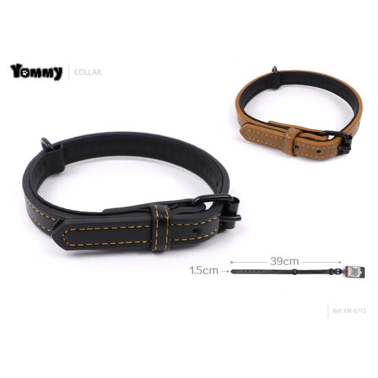 Zgarda din piele ecologica dubla 1.5x39cm