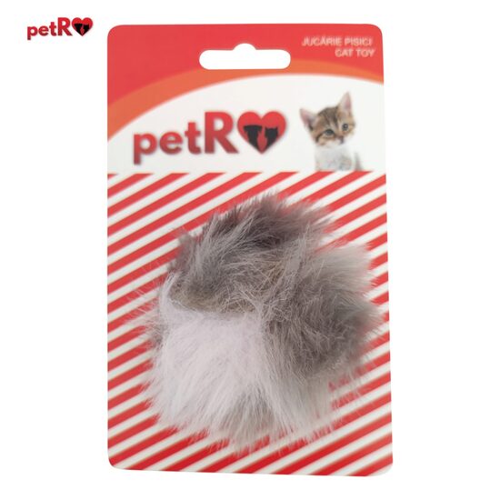PROMO Jucarie pisica Minge GRI 8 cm PETRO 2+1GRATIS