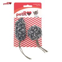 PROMO Jucarie pisica Soarece Minge gri 2buc/set PETRO 2+1GRATIS